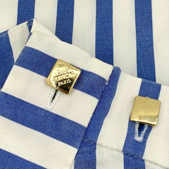 Louis Vuitton Striped Sleeveless Side Button Shirt Size 34 XXS Cotton & Silk - Picture 5 of 8